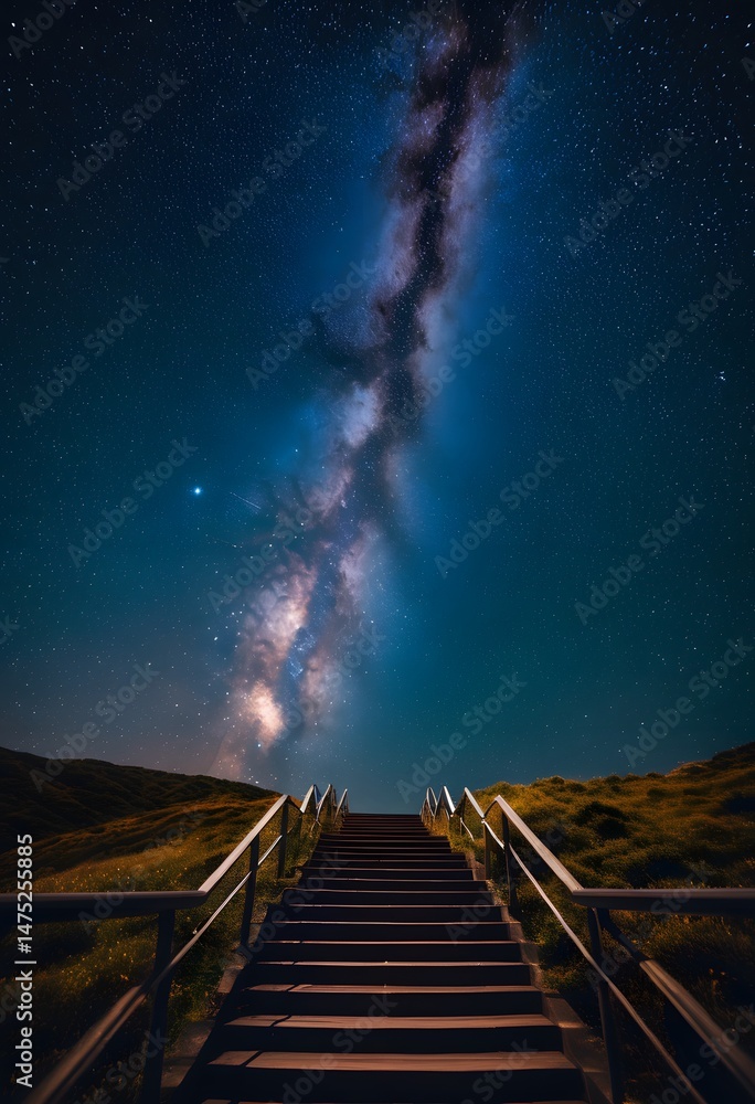 Stairway to the Milky Way at Night