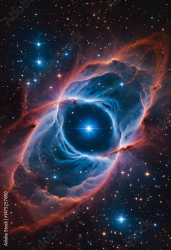 Obraz na płótnie Nebula with Central Star and Surrounding Gas Clouds w salonie