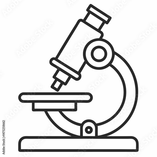 A simple line drawing depicts a microscope.

