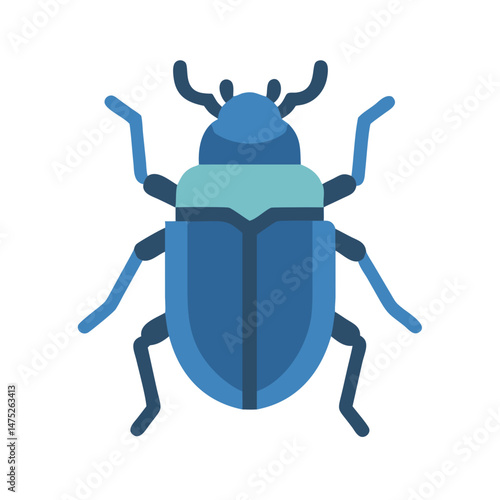 Blue beetle insect vector illustration against black background