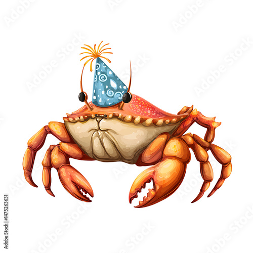 Wallpaper Mural A cute crab celebrating party Torontodigital.ca