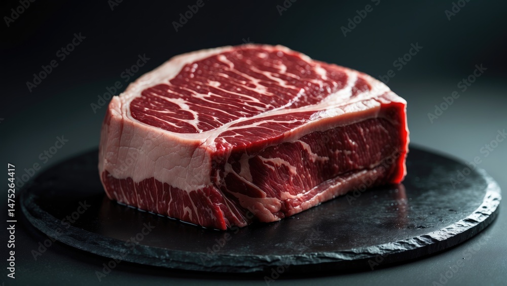 Fototapeta premium Thick-cut Raw Wagyu Beef