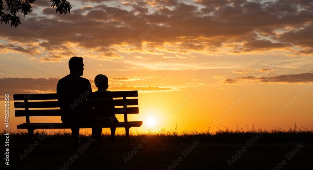 Obraz premium Quiet Moment of Dad and Kid