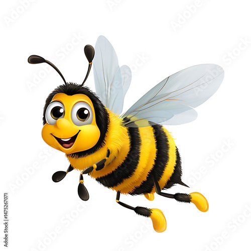 A happy bee flying