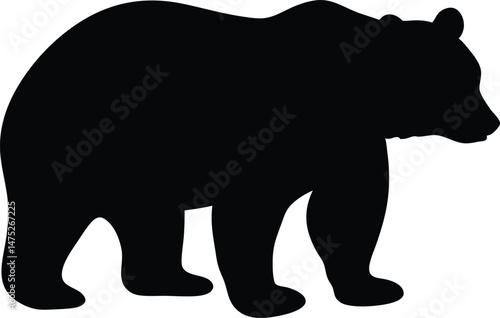 Silhouette of Black Bear, Polar Bear icon vector