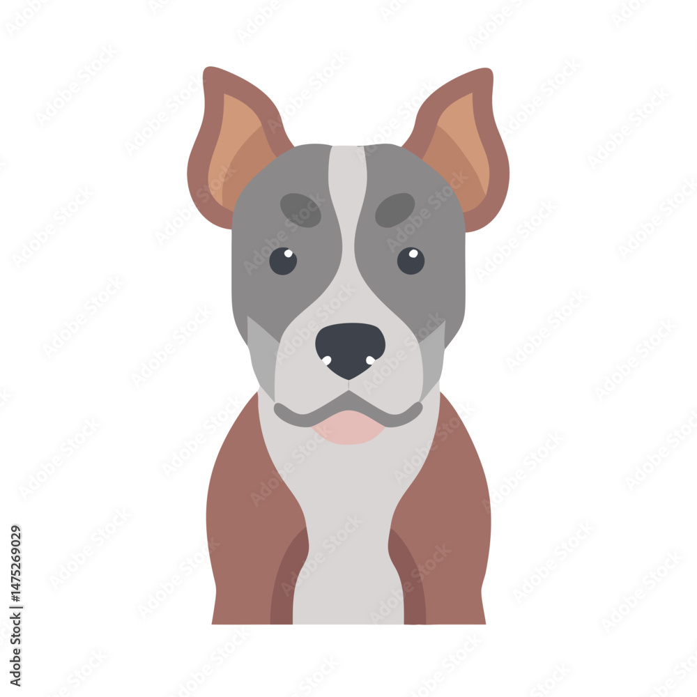 Fototapeta premium Minimalist style dog illustration portrait on black background