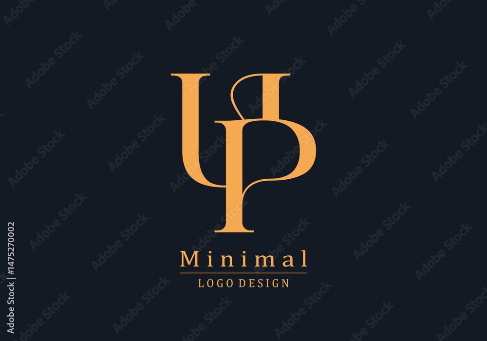 Minimal UP monogram design Minimal UP monogram design