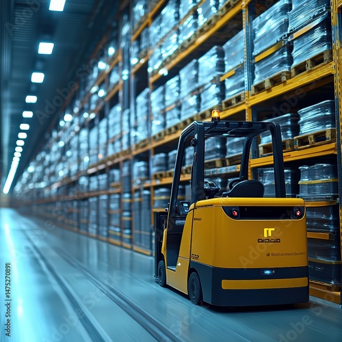 Forklift charging station inside logistics center