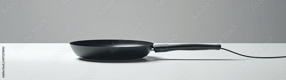 Black electric frying pan on white surface. Black electric frying pan on white surface.