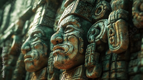 Wallpaper Mural Explore ancient Mayan art with intricate details and rich symbolism image Torontodigital.ca