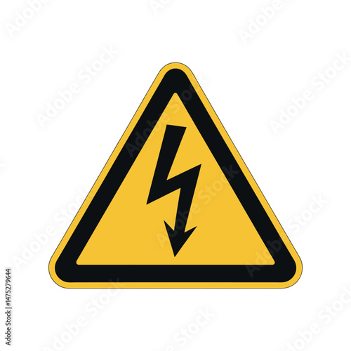 Free Download High Voltage Danger Warning Sign Yellow Triangle Black Border Electricity Hazard Symbol - GFXLoad