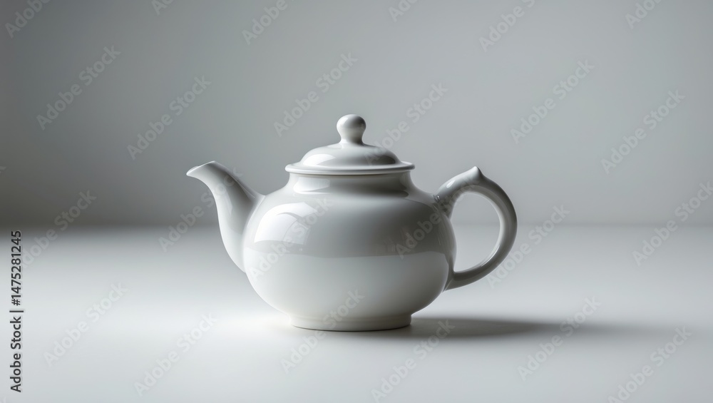 Plain background with a solitary ceramic teapot Plain background with a solitary ceramic teapot