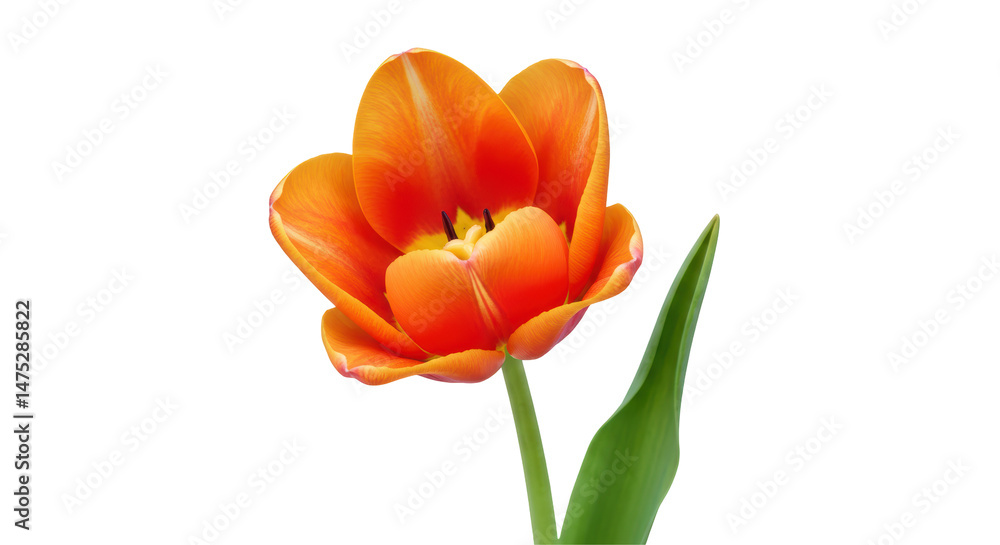 Isolated Orange Tulip Flower Isolated Orange Tulip Flower