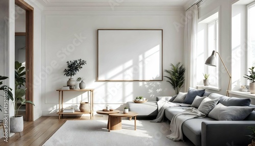 Modern interior mockup of a cozy living room