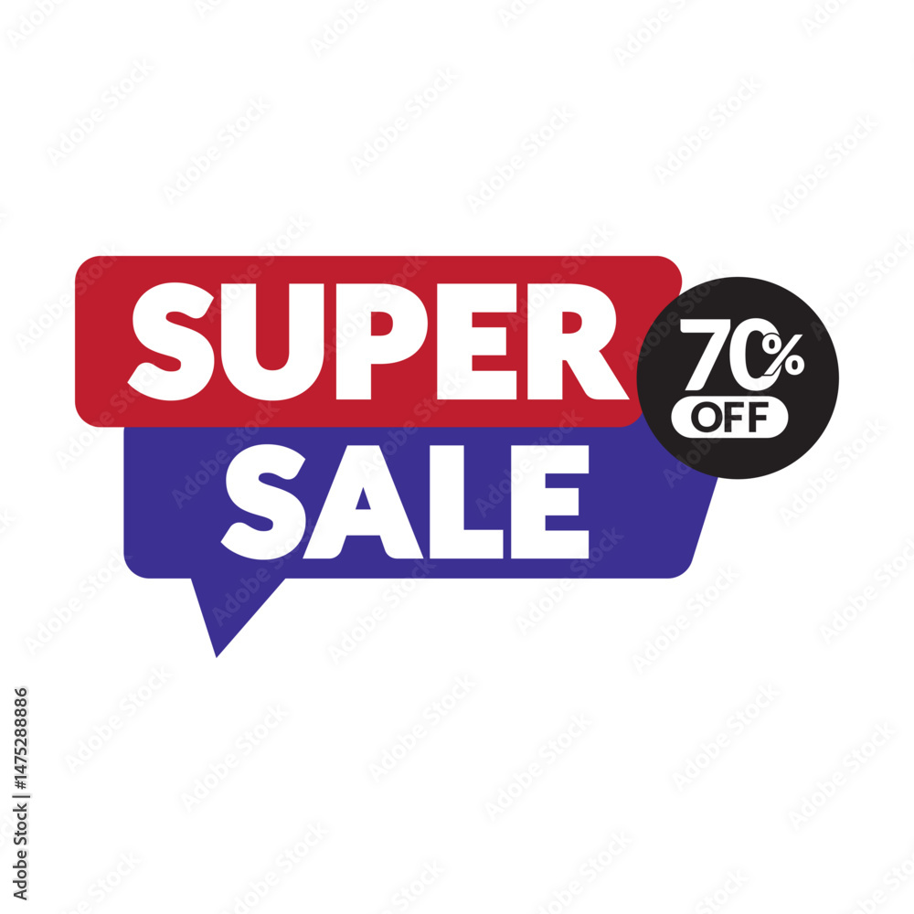Obraz premium Super sale vector illustration logo. Super sale 50% off icon.