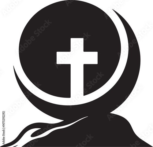 black cross and white cross silhouette 