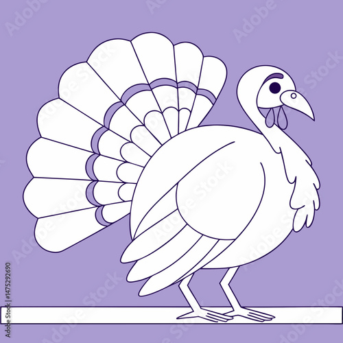 Drawing a continuous line. Turkey on background
