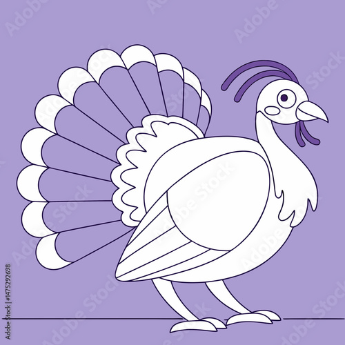 Drawing a continuous line. Turkey on background