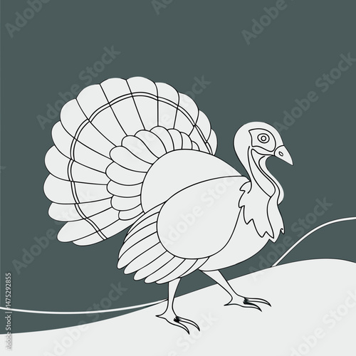 Drawing a continuous line. Turkey on background