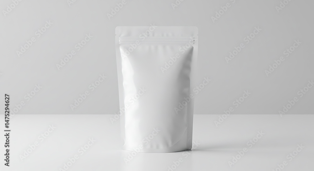 White pouch bag mockup, isolated packaging visual perfect for product branding, e-commerce, and presentations White pouch bag mockup, isolated packaging visual perfect for product branding, e-commerce, and presentations