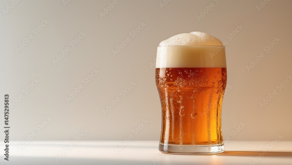 Beer glass isolated against a white backdrop Beer glass isolated against a white backdrop