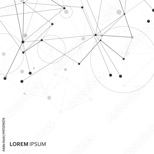 Abstract background with connecting dots and lines. Vector illustration