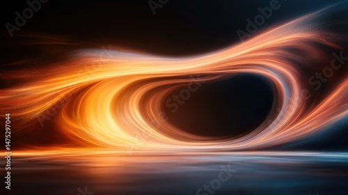 Wallpaper Mural An abstract visualization showcasing flowing orange and blue colors on a dark background, symbolizing dynamic movement, energy, and the beauty of abstract art. Torontodigital.ca