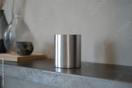metallic steal vase on a table  