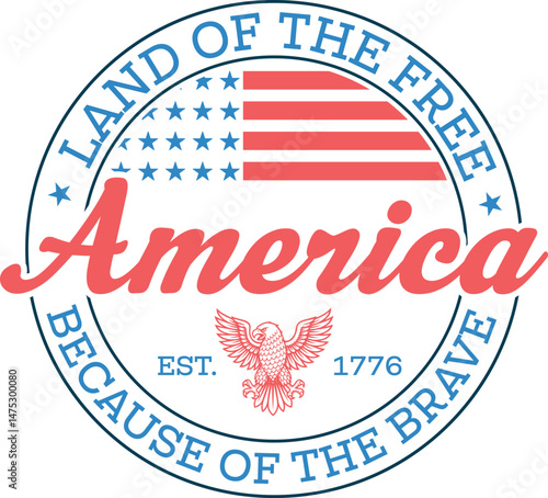 Land of the free because of the brave SVG