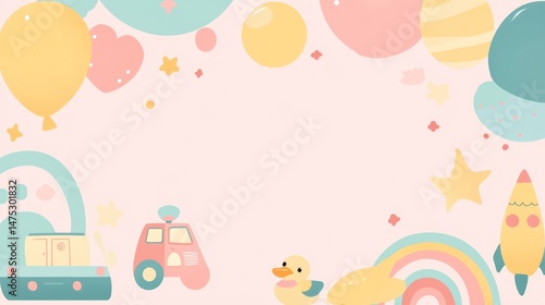 Pastel Children's Toys Illustration