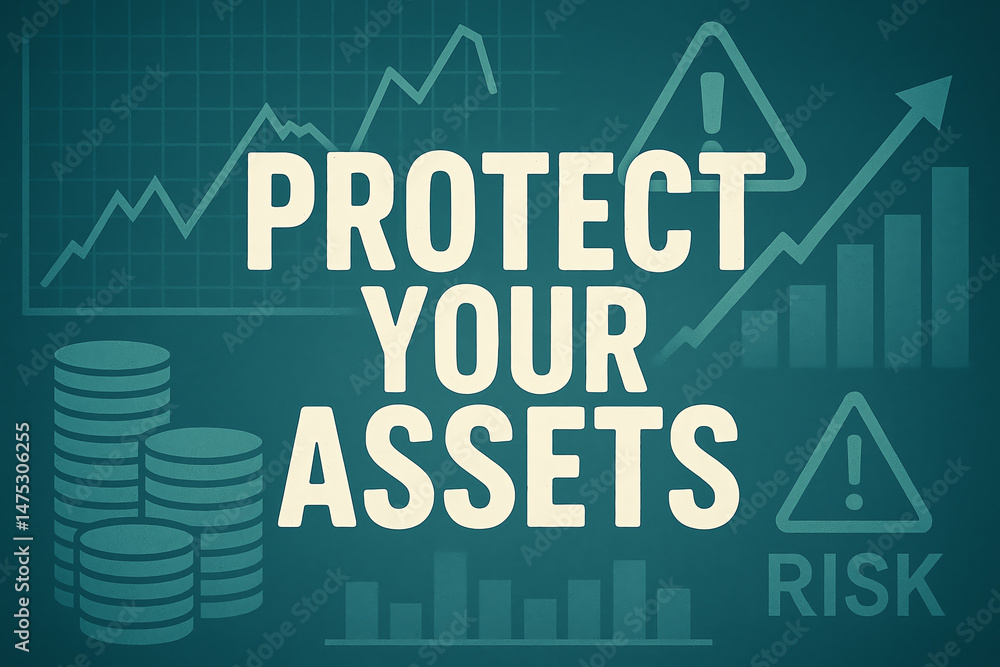 Obraz premium A motivational graphic emphasizing the importance of protecting your financial assets