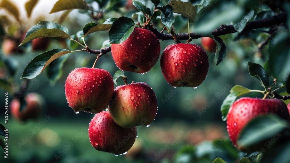 Obraz premium Apple orchard in a garden setting