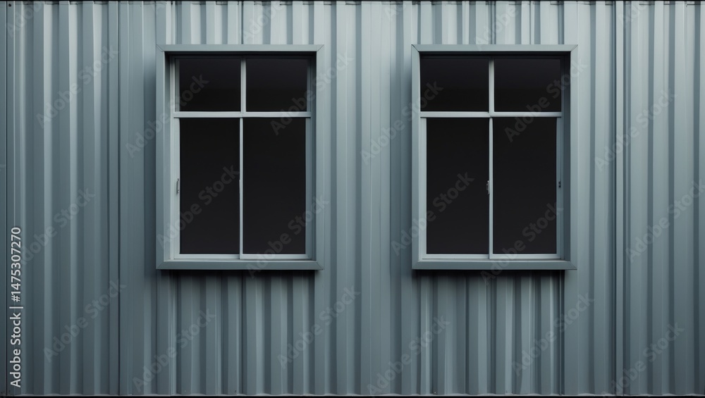 Fototapeta premium Tiny vendor made of container showcasing minimalist style and windows