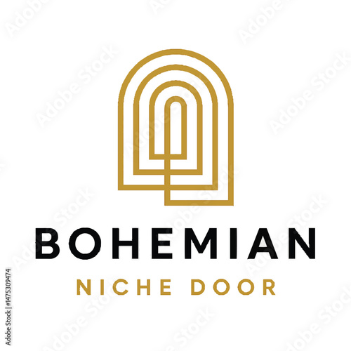 boho niche door bohemian logo vector icon illustration
