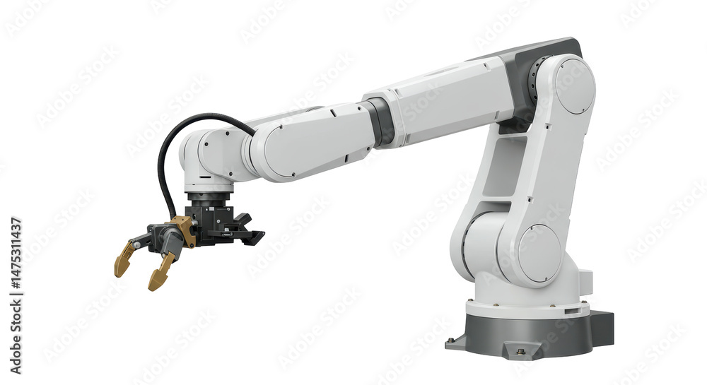 Isolated Industrial Robotic Arm Isolated Industrial Robotic Arm