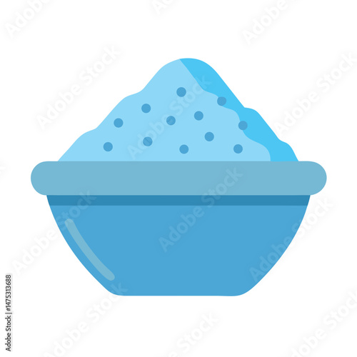 Blue powder in a bowl on a black background