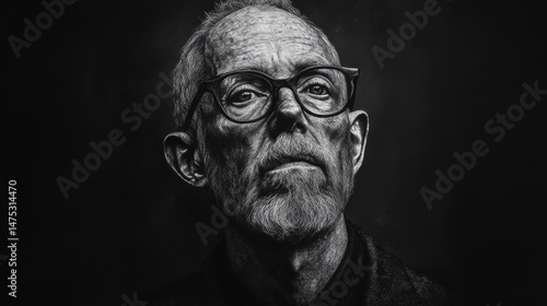 Black and white portrait. Surreal. Generative AI