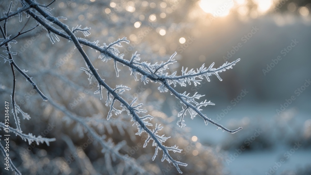 Obraz premium Frosty Branches Twinkle in the Season's Light