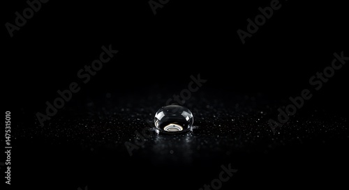 Single Water Drop on Black Background: Stunning Macro Photography