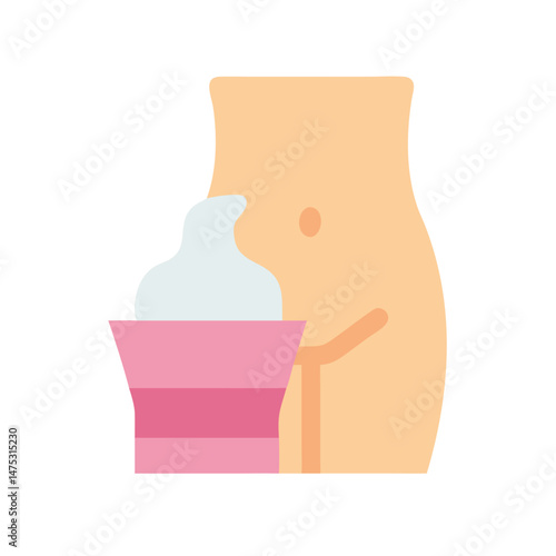 Postpartum care illustration with cream on a black background