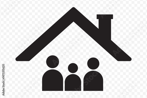 Set of family home vector icon illustration. family at home icon on Transparent Background. EPS 10.