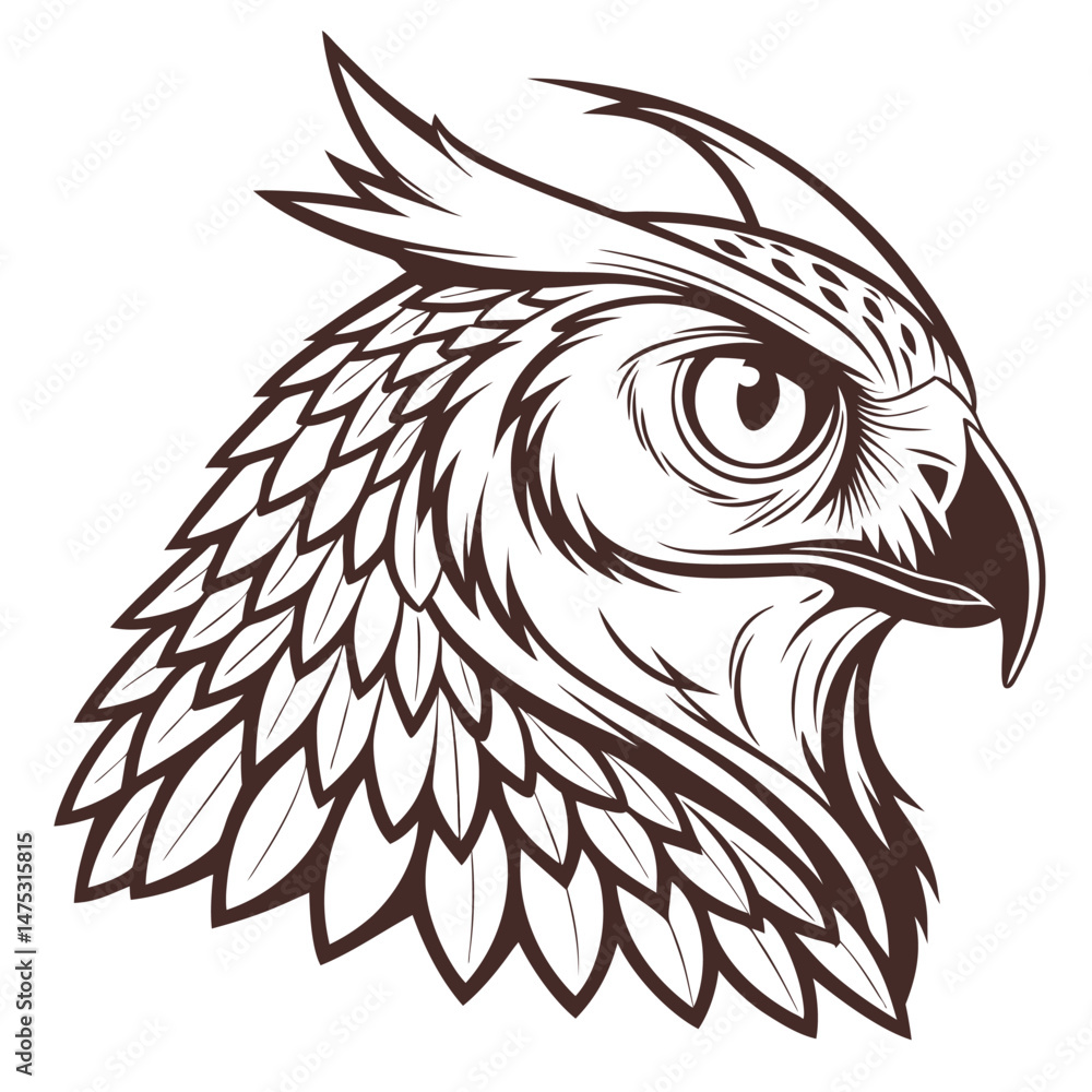 Obraz premium Owl Head Adobe Illustrator Artwork