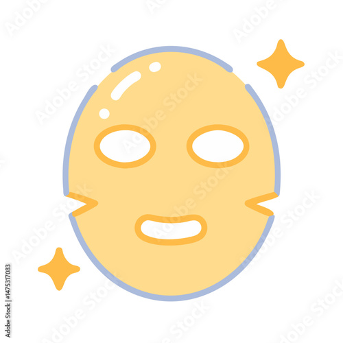 Isolated sheet face mask vector illustration on black backdrop