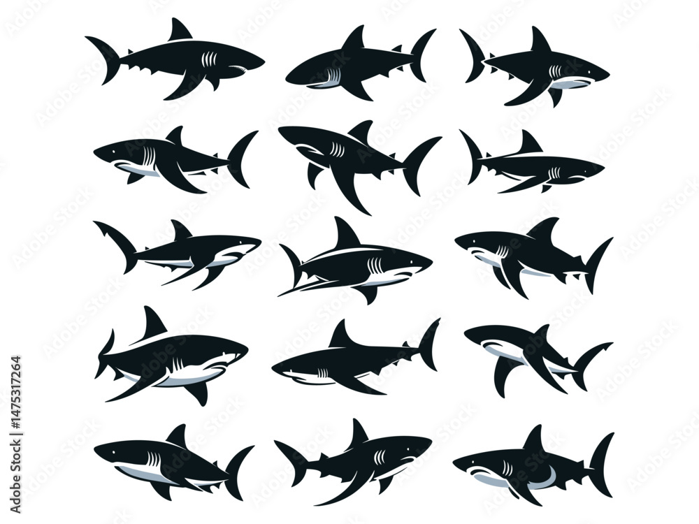 Sharks Vector Icon Pack Sharks Vector Icon Pack