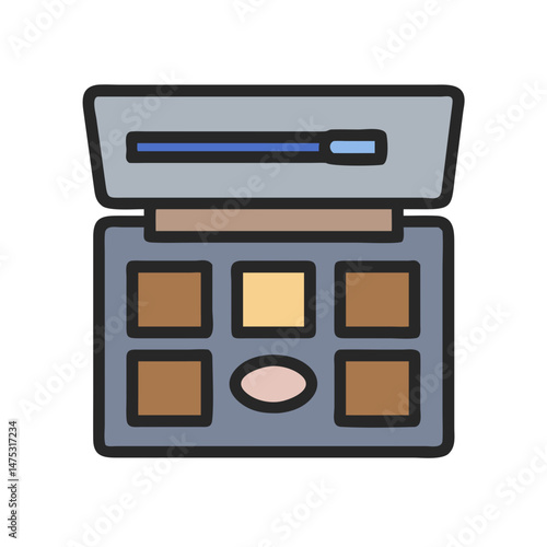 Cosmetic eyeshadow palette with earth tone colors scheme design