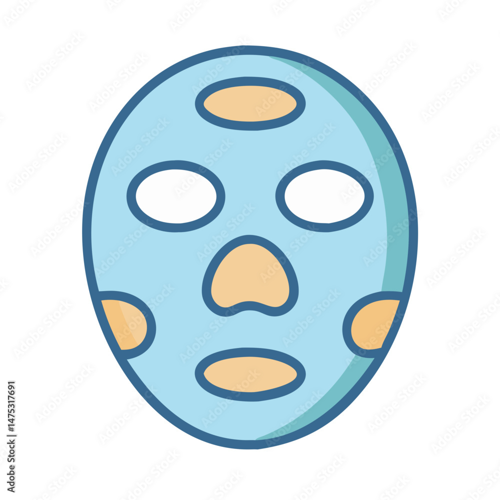 Fototapeta premium Vector illustration of a facial sheet mask treatment