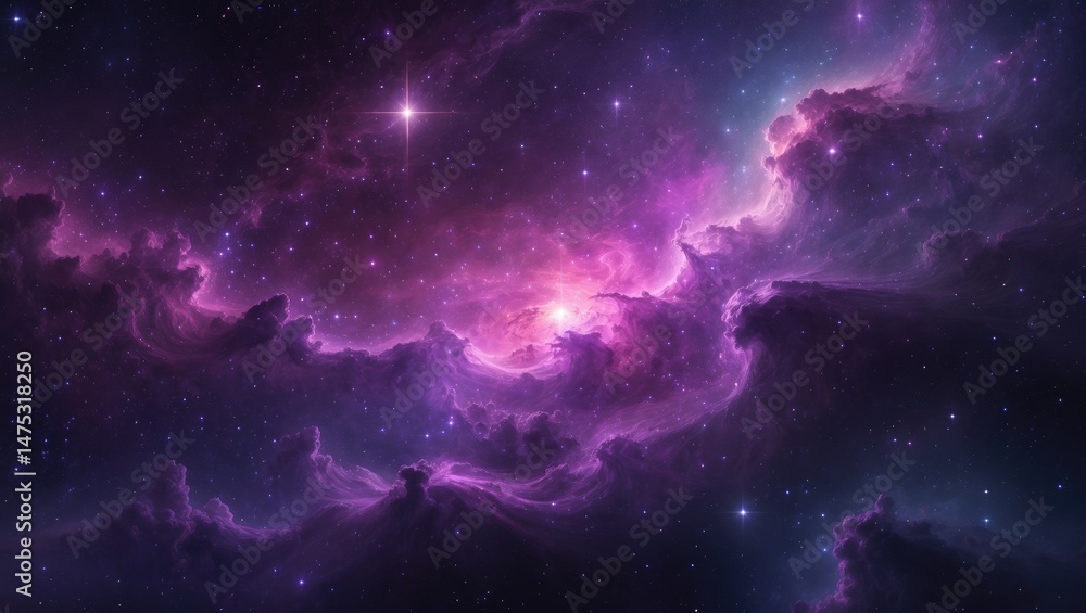 Obraz premium Beautiful space landscapes showcasing distant stars, nebulae, and heavenly phenomena