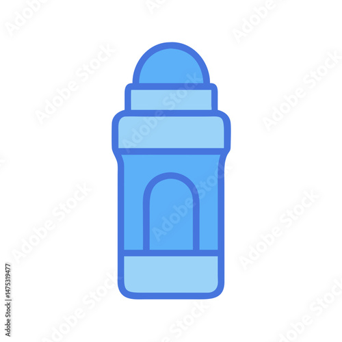 Blue roll on deodorant bottle on a black background