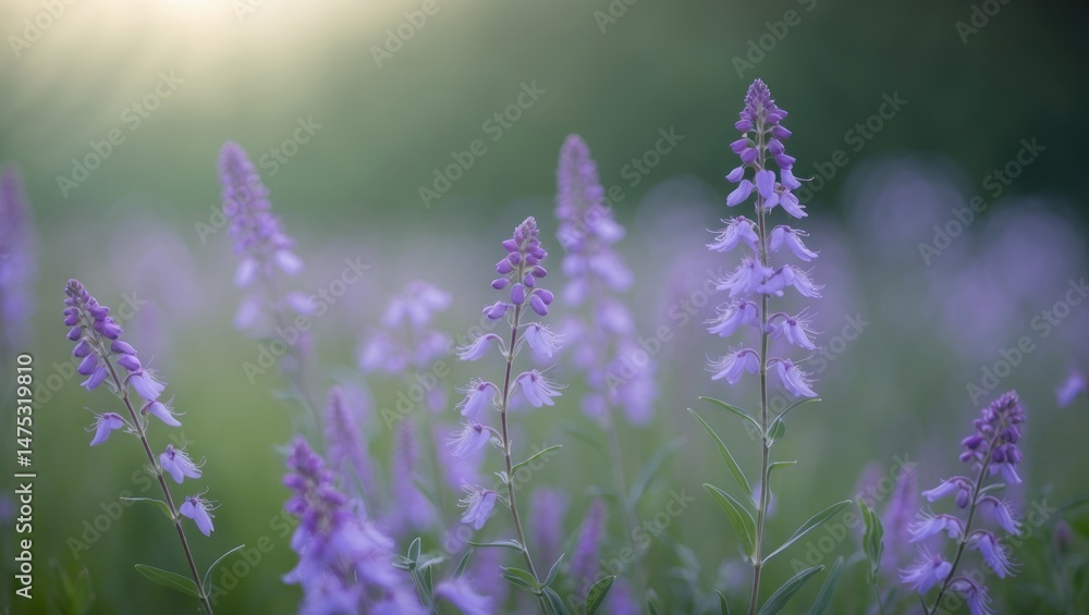 Obraz premium Beautiful Summer Floral of Skullcap Herb in Botanical Setting