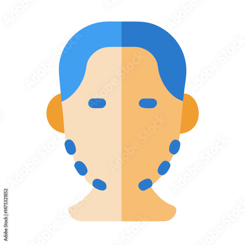 Male facial grooming concept depicted with flat design illustration